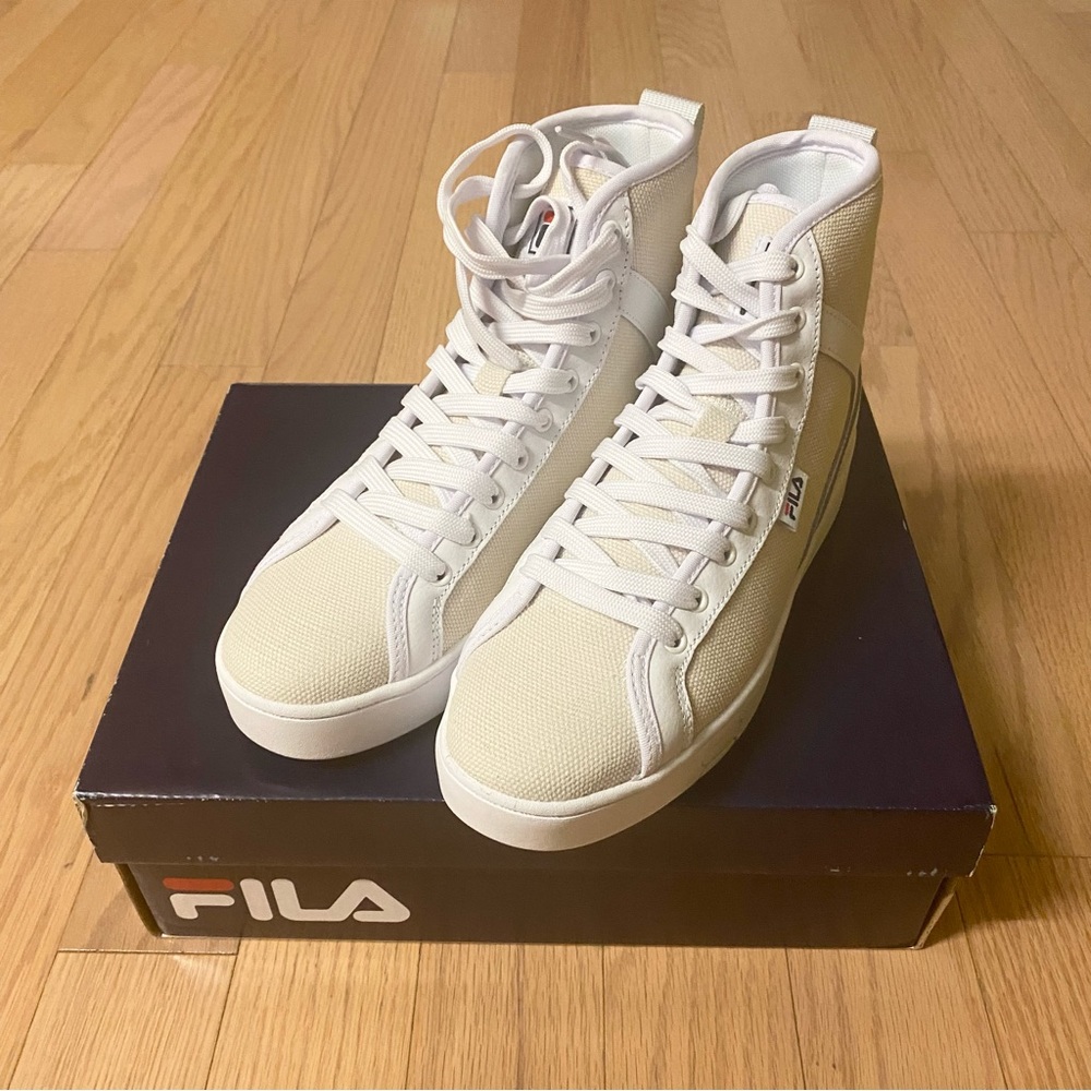 FILA Madina Leather and Canvas Mixed-Media Women’s Sneakers New in Box size 8